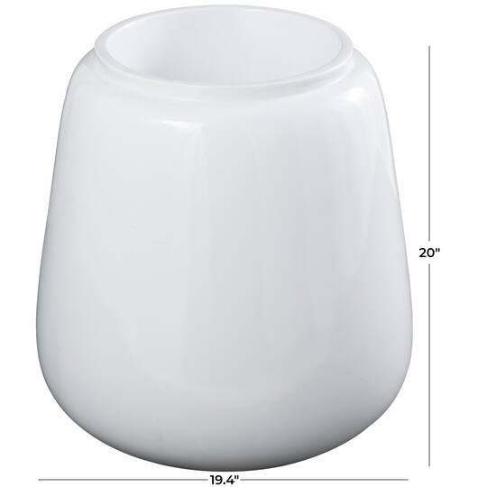 20" White Modern Wide Floor Vase